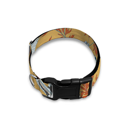 White Japanese Cranes Pattern Print Dog Collar
