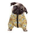 White Japanese Cranes Pattern Print Dog Zip Up Jacket