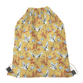 White Japanese Cranes Pattern Print Drawstring Bag