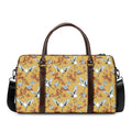 White Japanese Cranes Pattern Print Duffel Bag