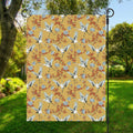 White Japanese Cranes Pattern Print Garden Flag
