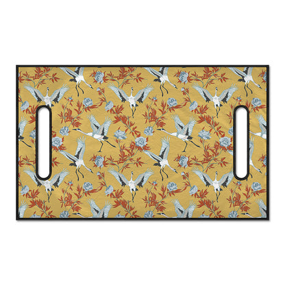 White Japanese Cranes Pattern Print Golf Cart Seat Cover