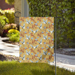 White Japanese Cranes Pattern Print House Flag