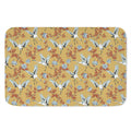 White Japanese Cranes Pattern Print Indoor Door Mat
