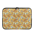 White Japanese Cranes Pattern Print Laptop Sleeve
