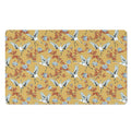White Japanese Cranes Pattern Print Polyester Doormat