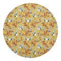 White Japanese Cranes Pattern Print Round Blanket