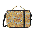 White Japanese Cranes Pattern Print Shoulder Strap Bible Bag
