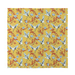 White Japanese Cranes Pattern Print Silk Bandana