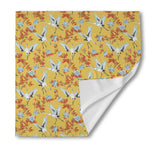 White Japanese Cranes Pattern Print Silk Bandana