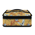 White Japanese Cranes Pattern Print Small Lunch Bag