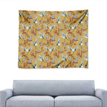 White Japanese Cranes Pattern Print Tapestry