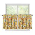 White Japanese Cranes Pattern Print Tier Curtains