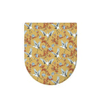 White Japanese Cranes Pattern Print Toilet Lid Cover