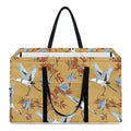 White Japanese Cranes Pattern Print Utility Tote Bag