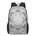 White Kaleidoscope Print 17 Inch Backpack