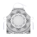 White Kaleidoscope Print Adjustable Apron