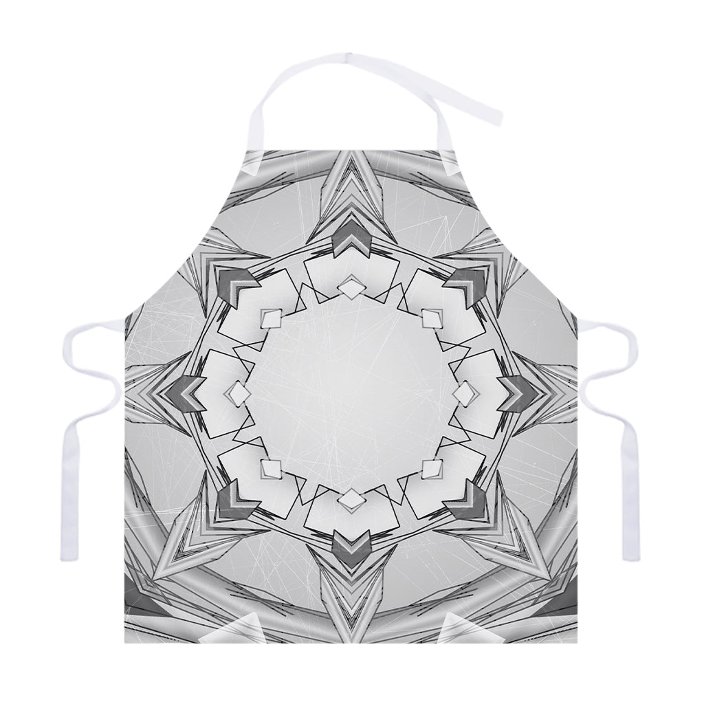 White Kaleidoscope Print Adjustable Apron