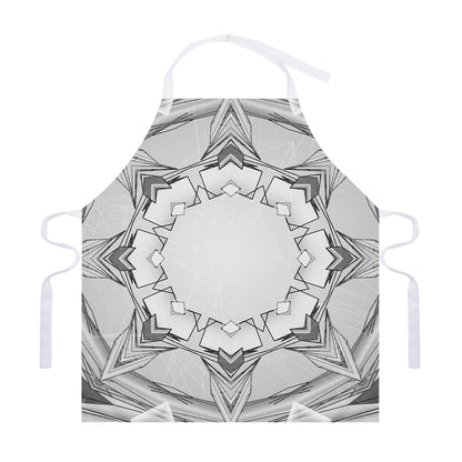 White Kaleidoscope Print Adjustable Apron
