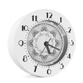 White Kaleidoscope Print Alarm Clock