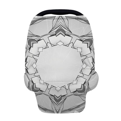 White Kaleidoscope Print Baby Seat Cover