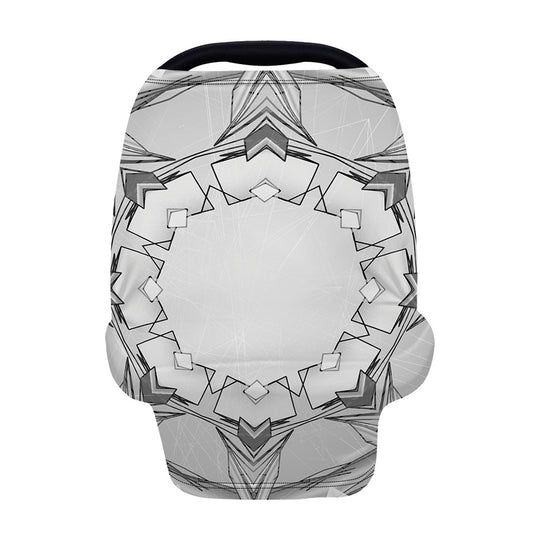 White Kaleidoscope Print Baby Seat Cover