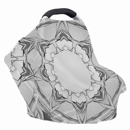 White Kaleidoscope Print Baby Seat Cover
