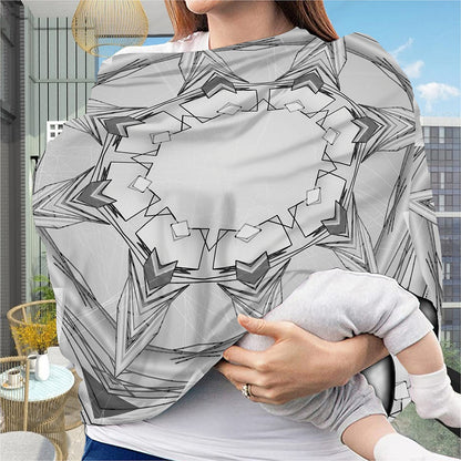 White Kaleidoscope Print Baby Seat Cover
