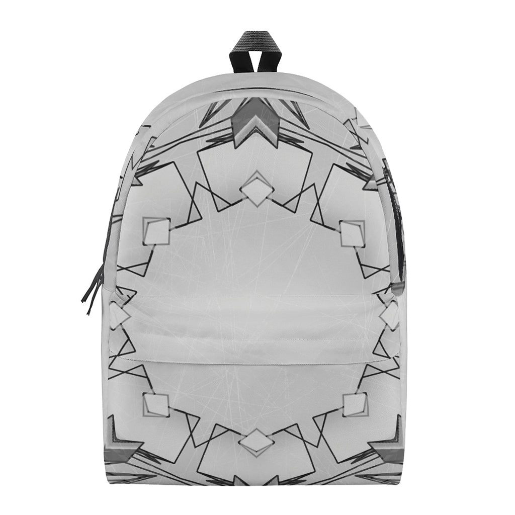 White Kaleidoscope Print Backpack