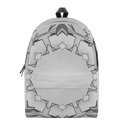 White Kaleidoscope Print Backpack