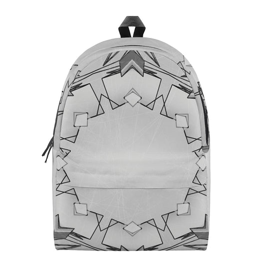 White Kaleidoscope Print Backpack