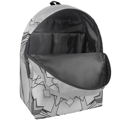 White Kaleidoscope Print Backpack