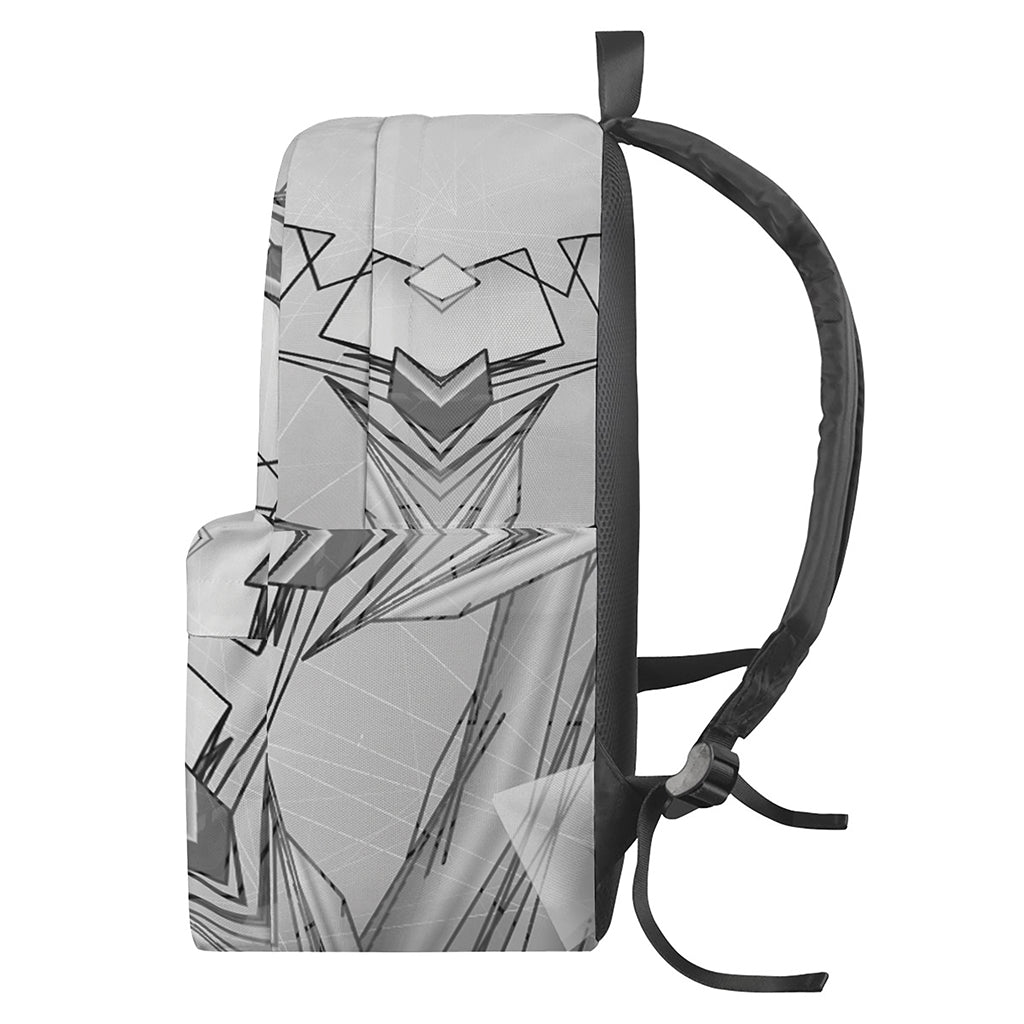 White Kaleidoscope Print Backpack