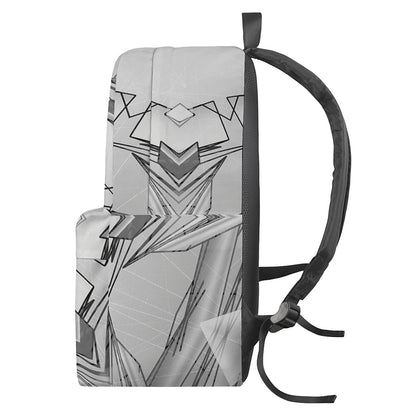 White Kaleidoscope Print Backpack
