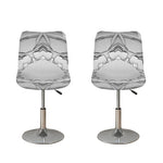 White Kaleidoscope Print Bar Stool Covers
