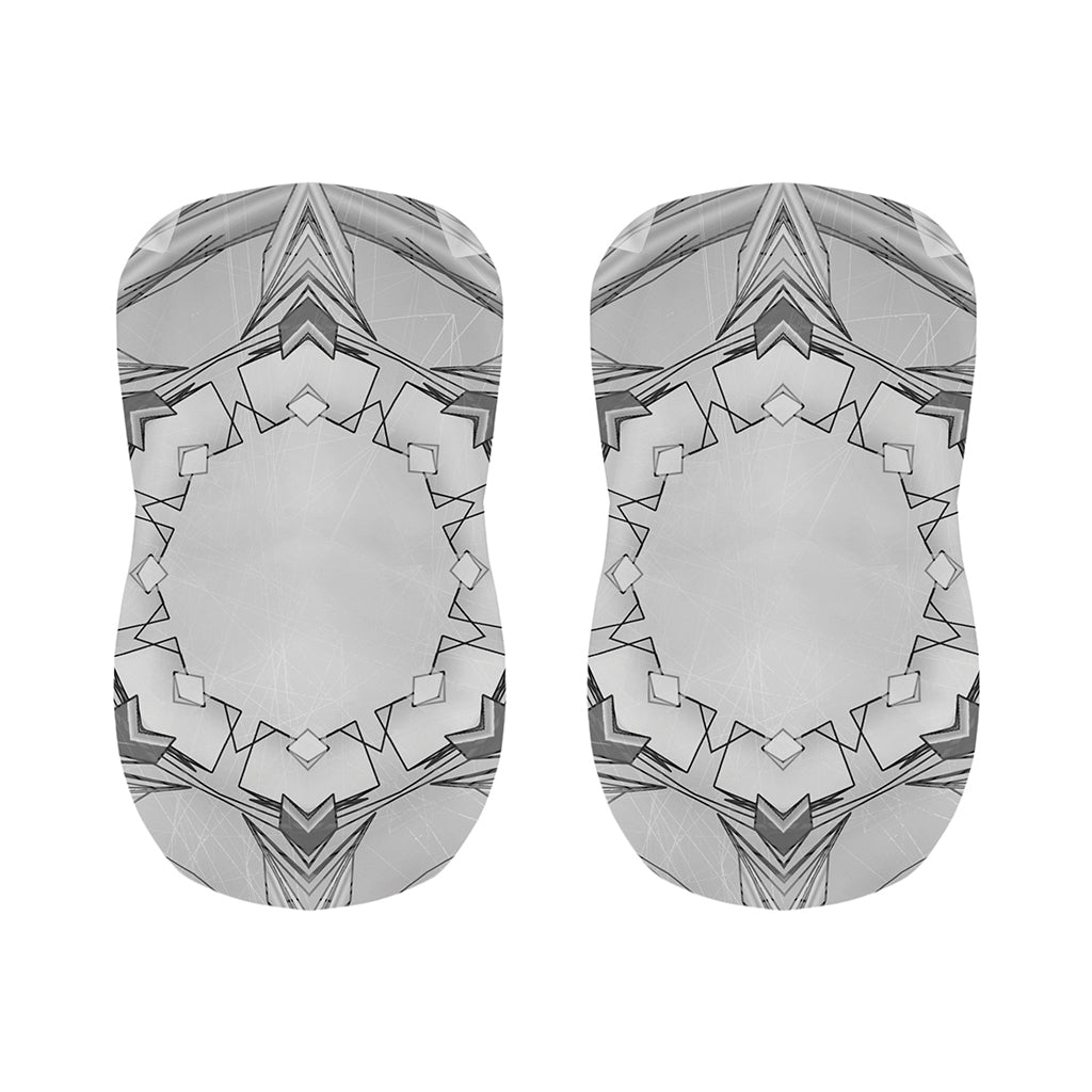 White Kaleidoscope Print Bar Stool Covers