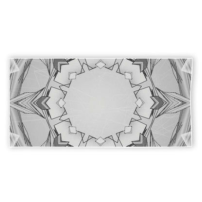 White Kaleidoscope Print Beach Towel