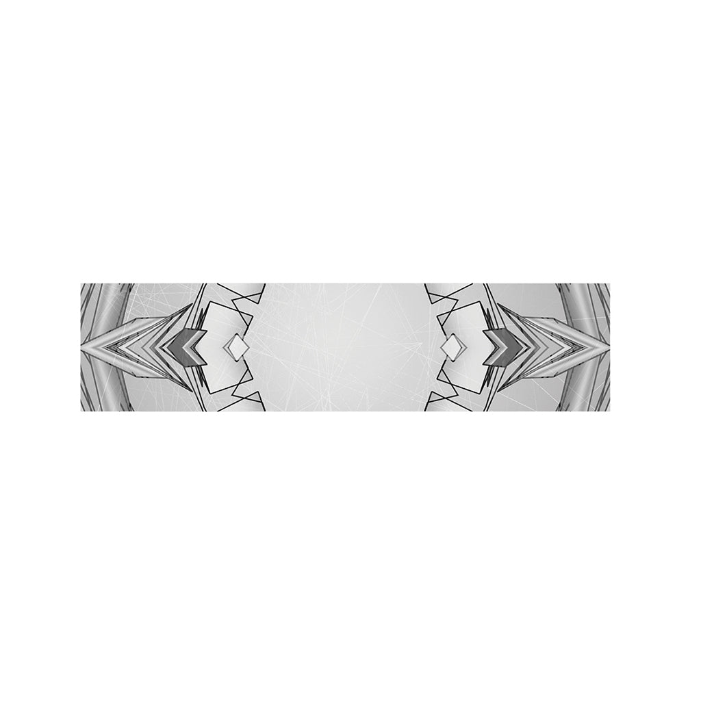 White Kaleidoscope Print Bed Runner