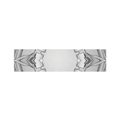White Kaleidoscope Print Bed Runner