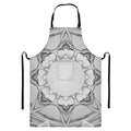White Kaleidoscope Print Bib Apron With Pocket