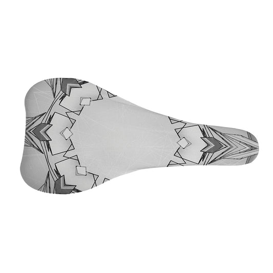 White Kaleidoscope Print Bicycle Seat Cover