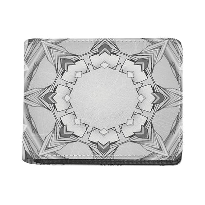 White Kaleidoscope Print Bifold Wallet
