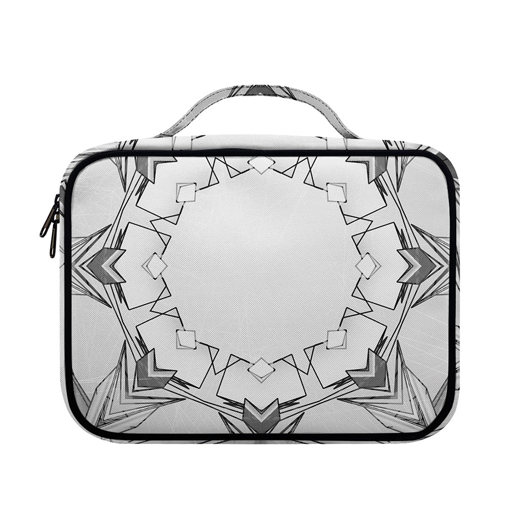 White Kaleidoscope Print Briefcase Bible Bag