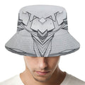 White Kaleidoscope Print Bucket Hat