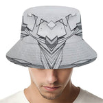 White Kaleidoscope Print Bucket Hat