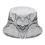 White Kaleidoscope Print Bucket Hat