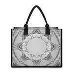 White Kaleidoscope Print Canvas Tote Bag