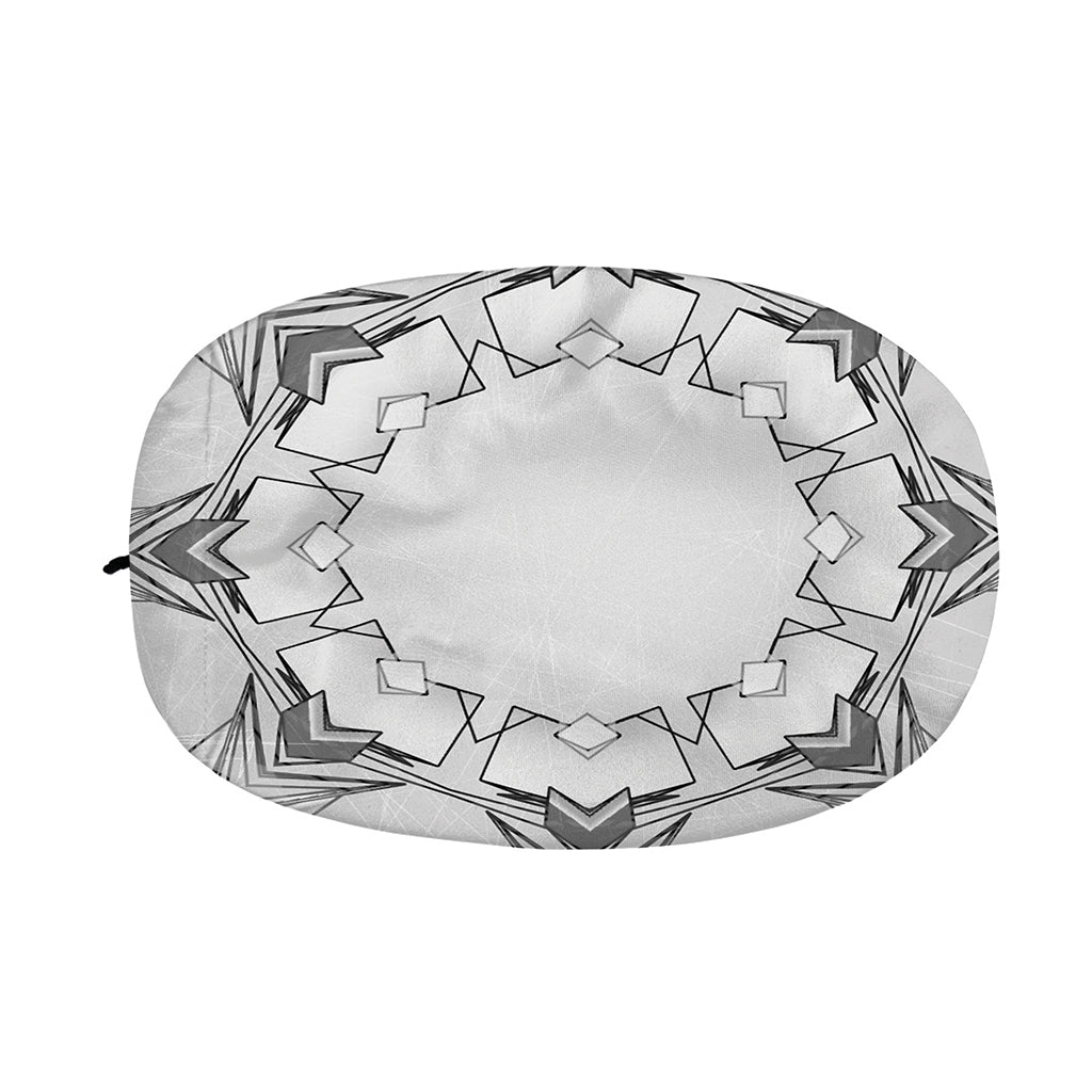 White Kaleidoscope Print Car Side Mirror Covers