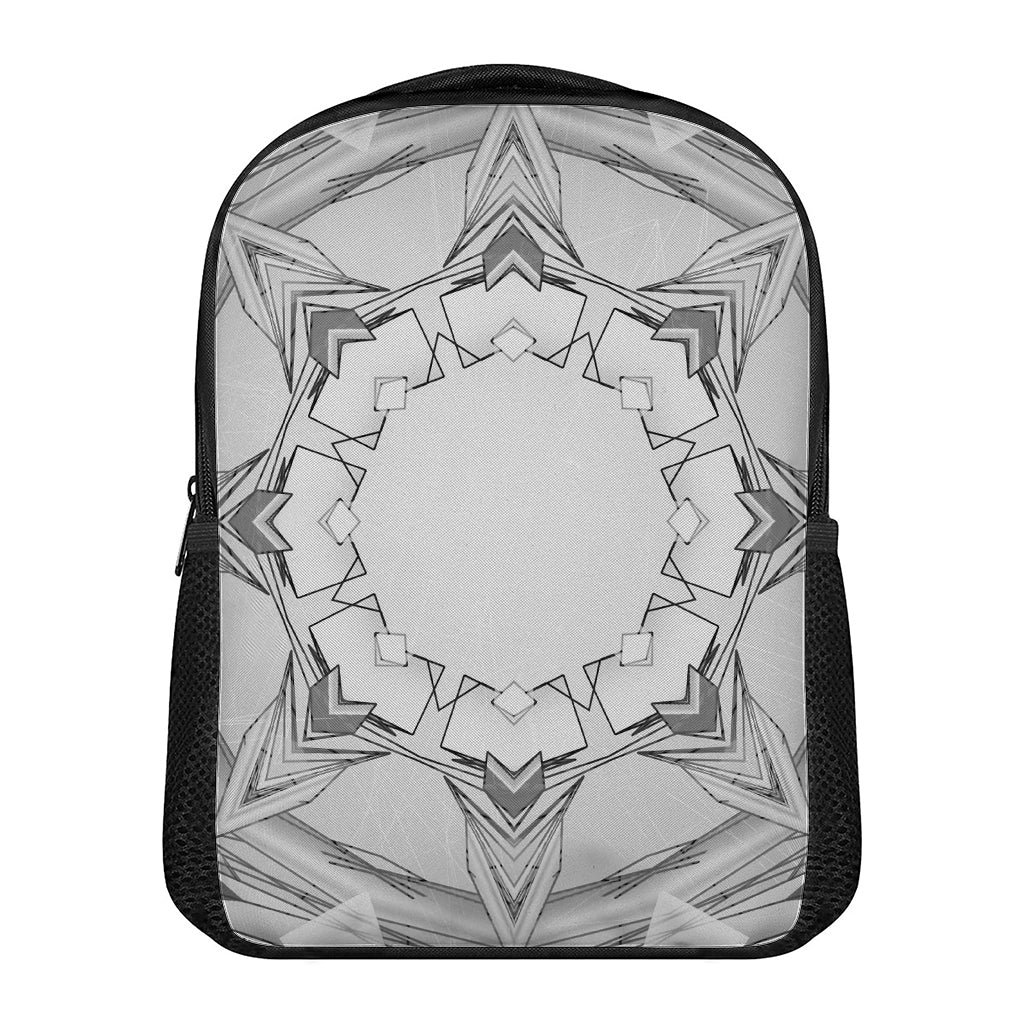 White Kaleidoscope Print Casual Backpack