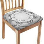 White Kaleidoscope Print Chair Cushion Cover